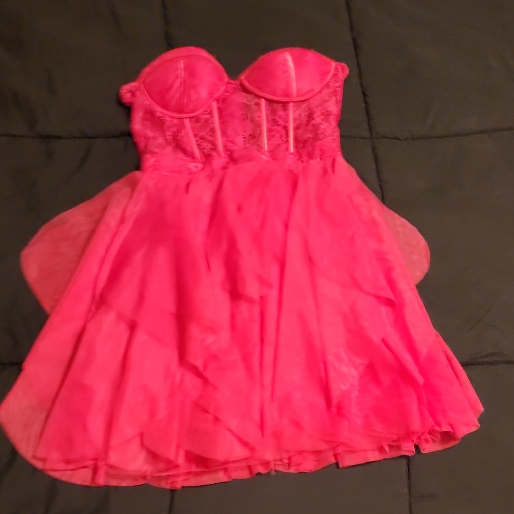 Vibrant Pink Strapless Dress
